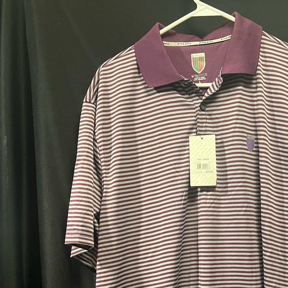 FALDO Claret & Green Polo Golf Shirt - Picture 2 of 6